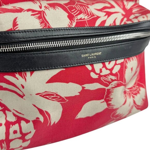 Auth SAINT LAURENT Backpack Red/Black Nylon Canvas/Leather - z4057 - Picture 10 of 16